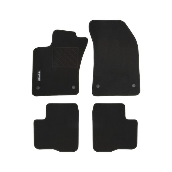 Kit 4 Tappetini Per Fiat Tipo Sedan (2012-2013), Con Logo Ricamato